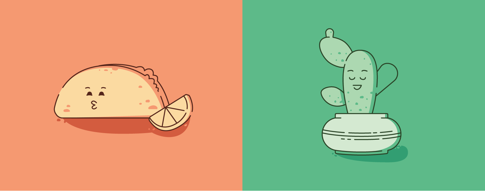 Illustration of a taco and succulent